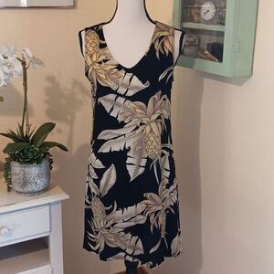 Vintage Peppermint Bay Yellow and Black Pineapple Bay Dress